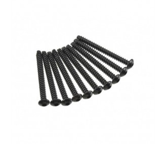 AXIAL AXA441 Rubinetto esagonale a testa tonda M3x30mm nero (10)