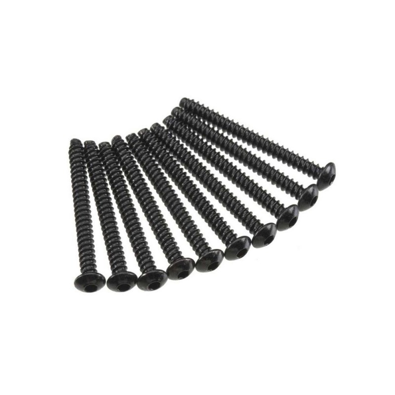 AXIAL AXA441 Macho hexagonal cabeza de botón M3x30mm negro (10)