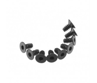 AXIAL AXA463 Macho hexagonal cabeza plana M3x6mm Negro (10)