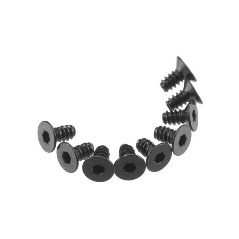 AXIAL AXA463 Maschi esagonali a testa piatta M3x6mm nero (10)