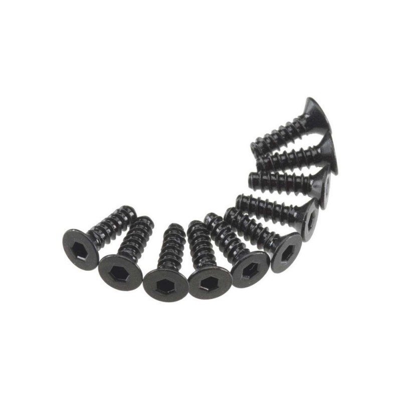 AXIAL AXA465 Macho hexagonal cabeza plana M3x10mm Negro (10)