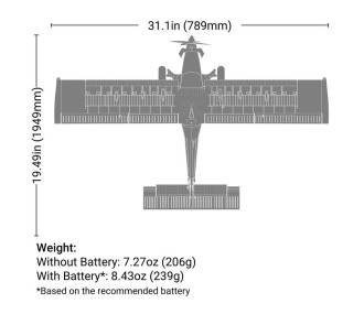 Aircraft Micro DRACO 800mm BNF Basic with AS3X and SAFE Select