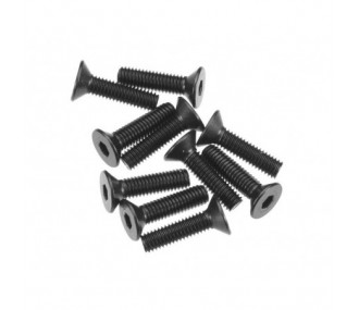 AXIAL AXA146 Bussola esagonale a testa piatta M3x12mm nero (10)