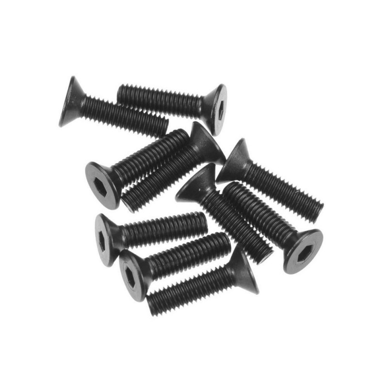 AXIAL AXA146 Bussola esagonale a testa piatta M3x12mm nero (10)