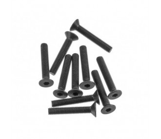 AXIAL AXA148 Taco hexagonal cabeza plana M3x18mm negro (10)