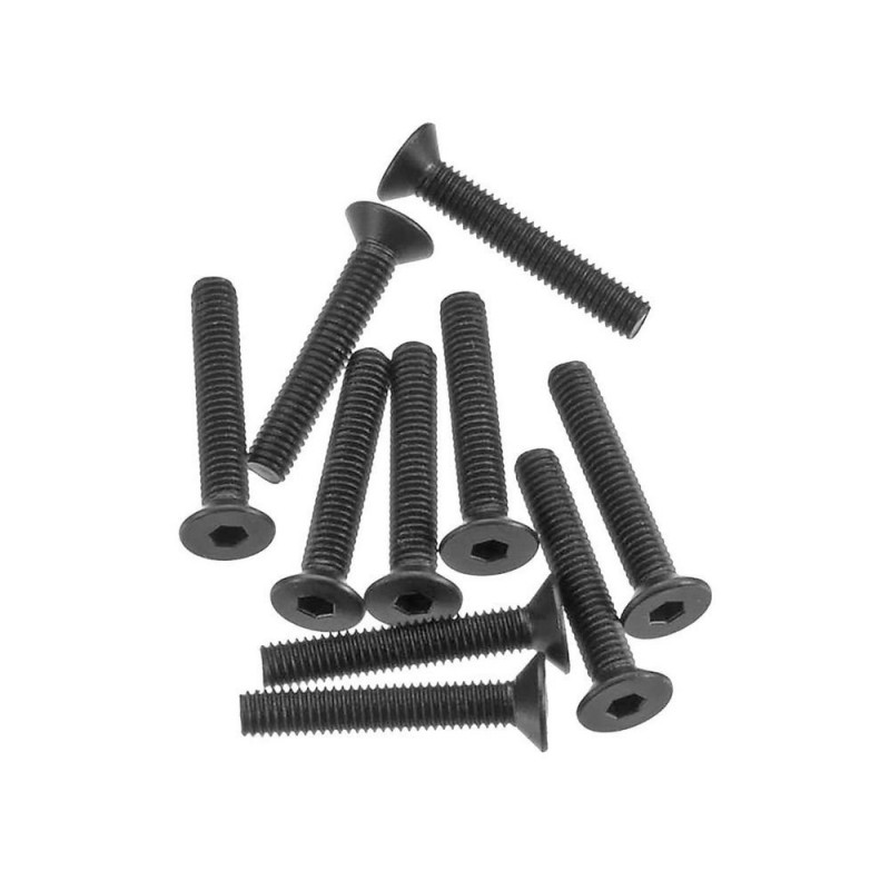 AXIAL AXA148 Taco hexagonal cabeza plana M3x18mm negro (10)