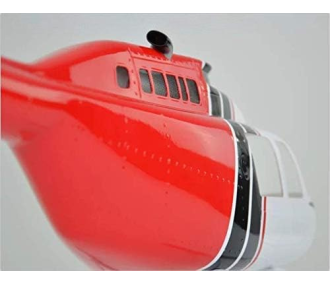 Fuselage Helicoptere Taille 450 Bell 206 Rouge Blanc Noir