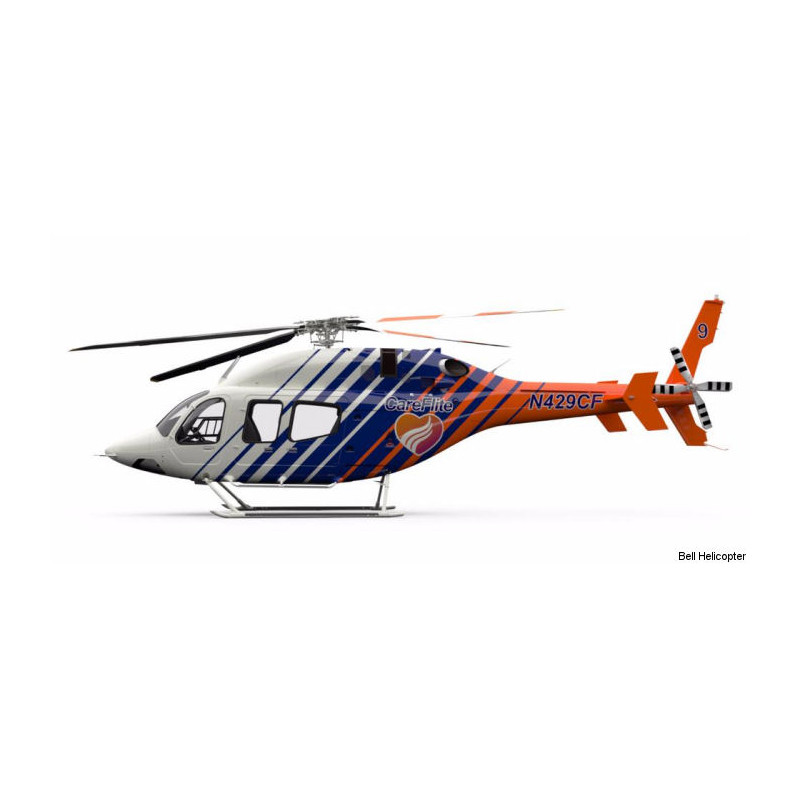 Fuselage Helicoptere 600 - Bell 429 Peinture Blanche Bleue Rouge