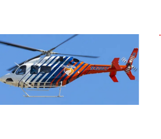 Fuselage Helicoptere 600 - Bell 429 Peinture Blanche Bleue Rouge