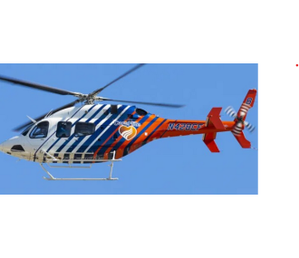 Fuselage RC helicopter 600 - Bell 429 paint white blue red