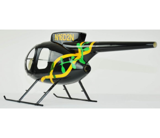 Fuselage Helicoptere Classe 700 - MD500E Vert Jaune Noir