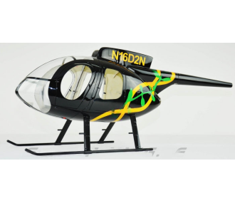 Fuselage Helicoptere Classe 700 - MD500E Vert Jaune Noir