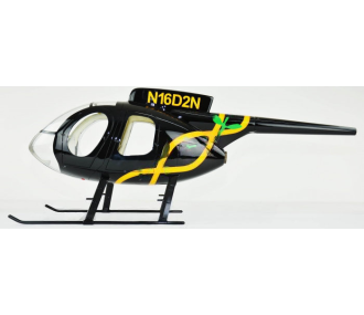 Fuselage Helicoptere Classe 700 - MD500E Vert Jaune Noir