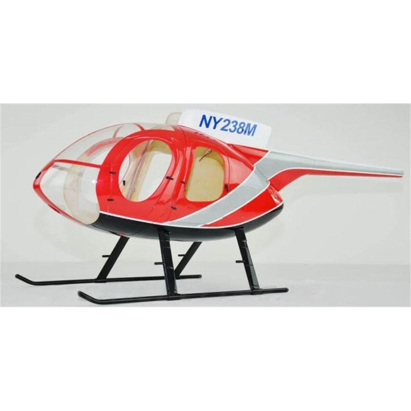 Fuselage Helicoptere Classe 700 - MD500E peinture police rouge