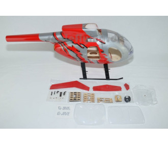 Fuselage Helicoptere Classe 450 - MD500E Peinture Rouge G-Jive