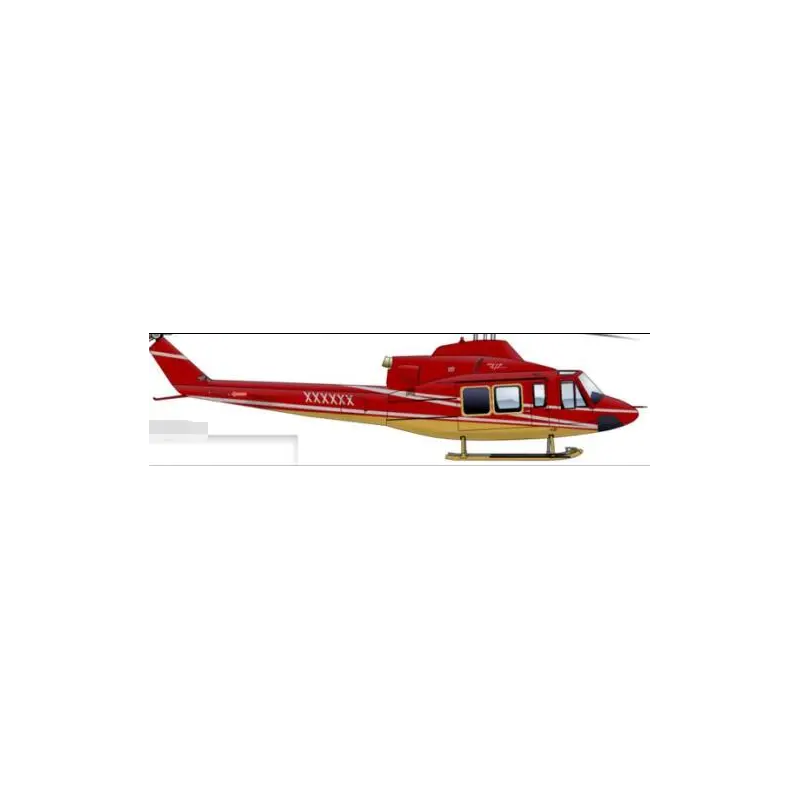 Fuselage Helicoptere classe 600 - Bell 212 rouge et jaune