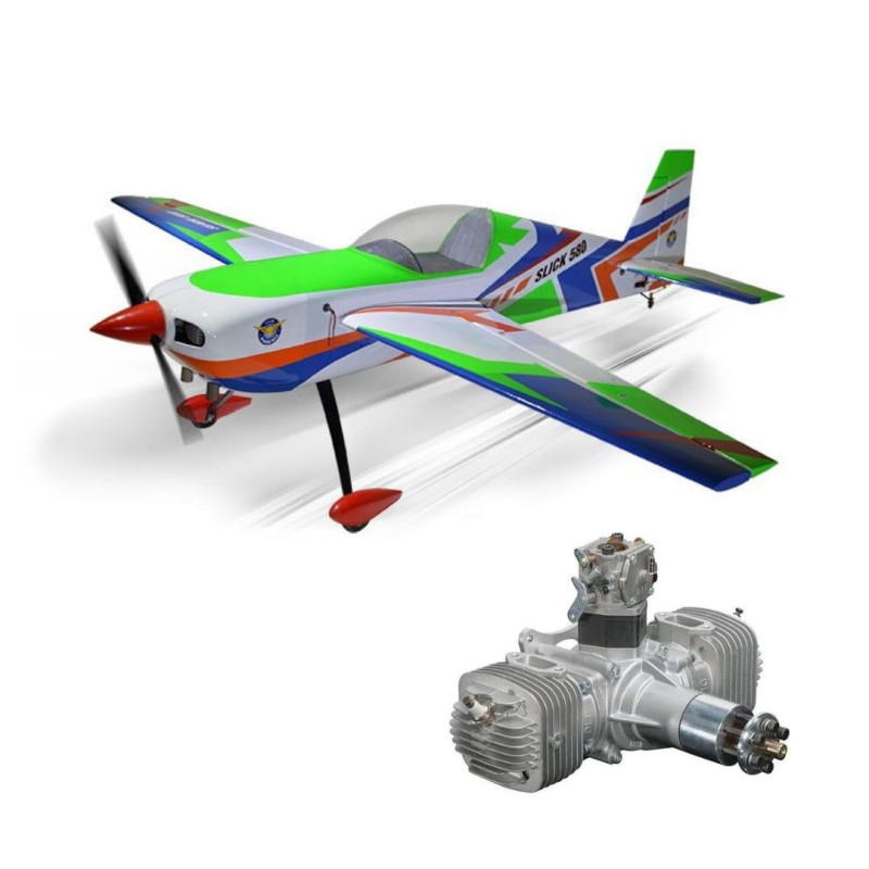 Offre Pack moteur DLE + Avion Phoenix Model Slick 580 Green 120cc GP ARF 2.55m