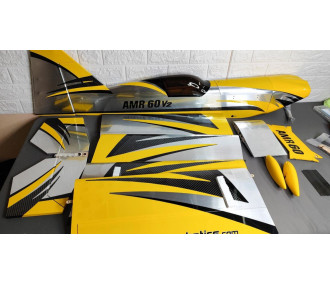 Avión Precision Aerobatics Ultimate AMR 60 Amarillo y Plata ARF aprox.1.3m