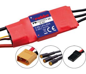 Controlador sin escobillas Robbe RO-Control6 6-80 V2 3-6S-80 (100A) 5V/ 7A Regulador SWITCH BEC