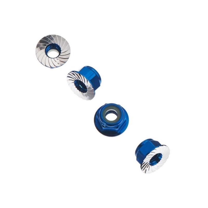 AXIAL AXA1046 M4 Serrated Blue Wheel Nut (4)