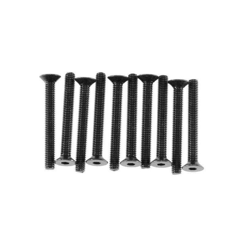 AXIAL AXA150 Cabeza plana hexagonal M3x25mm Óxido negro (10)