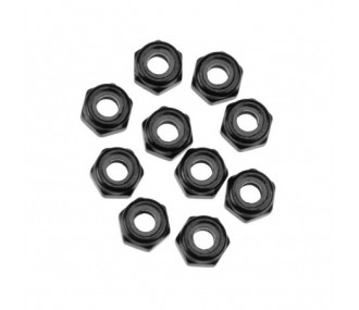 AXIAL AXA1053 Nylon Locking Hex Nut M3 Black (10)