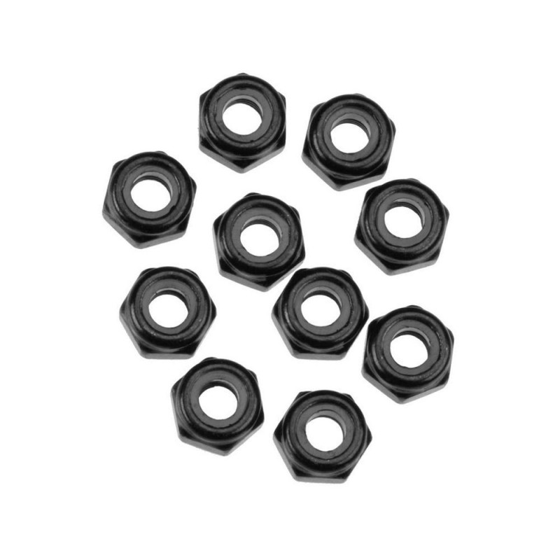 AXIAL AXA1053 Dado esagonale di bloccaggio in nylon M3 nero (10)