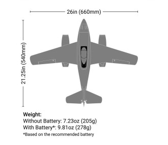 Avion - UMX Me 262 30mm EDF Jet BNF Basic with AS3X and SAFE Select, 660mm