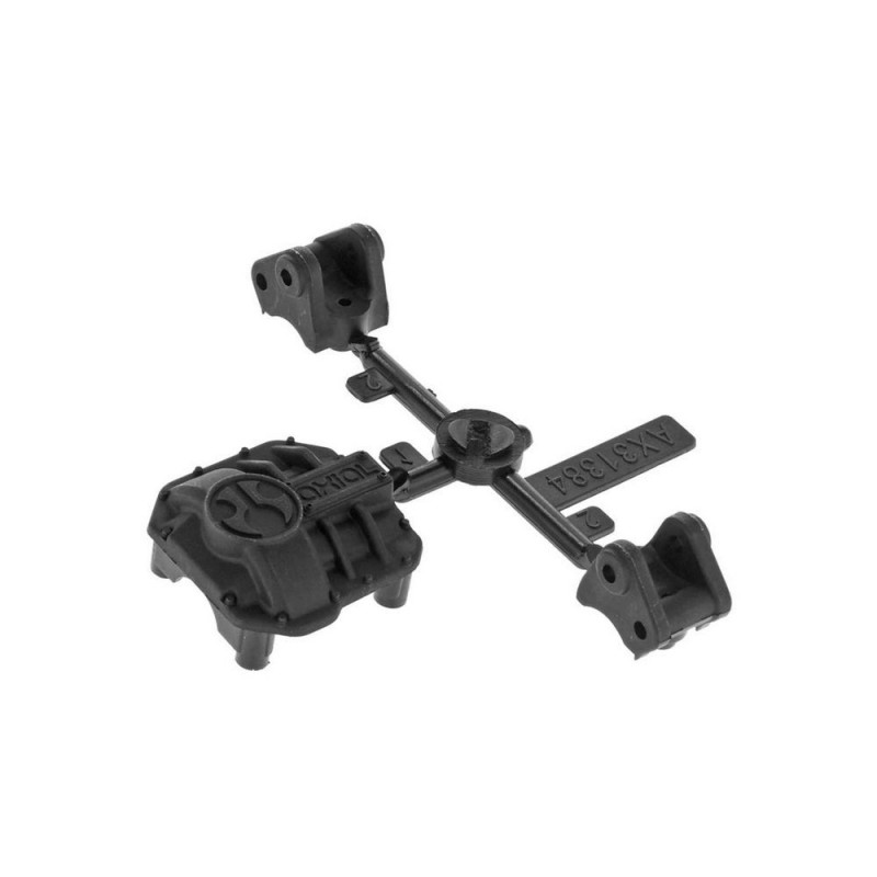 AXIAL AX31437 Tapa del diferencial AR44 y soportes de eslabones Negro