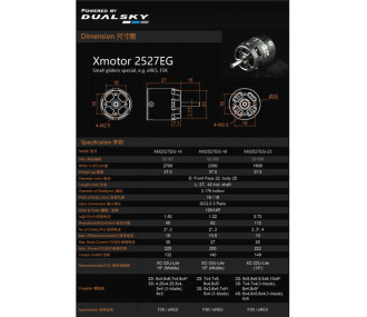 Moteur Dualsky XM2527EG-16 (37,5g, 2300KV)