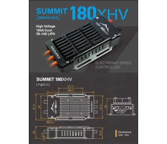 Dualsky Controleur SUMMIT 180XHV. 5-14S Opto