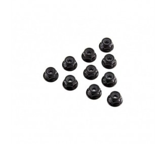 AXIAL AX31250 Serrated Nylon Lock Nut Black 4mm (10)