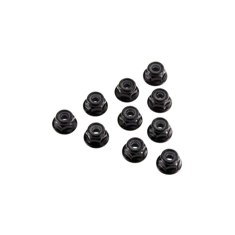 AXIAL AX31250 Dado di bloccaggio in nylon dentato nero 4 mm (10)