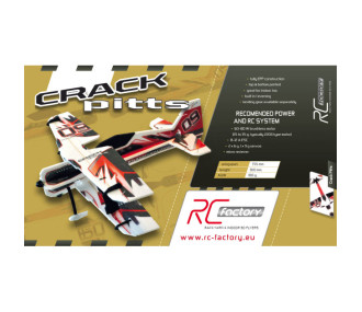 RC Plane Factory Crack Pitts 'Backyard Series' amarillo/negro aprox.0.80m