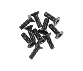 AXIAL AX31372 M2.6x8mm Cabeza plana hexagonal Negro (10)