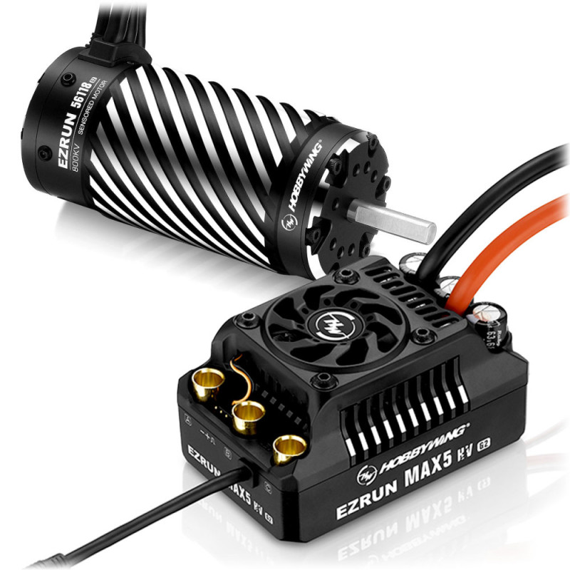 Combo 1/5 Hobbywing Ezrun Max5 HV + Moteur 56118D 650KV