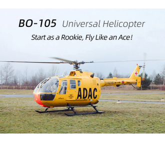 Flywing BO-105 - ADAC - GPS - Helicóptero RC Tamaño 450L Amarillo - RTF