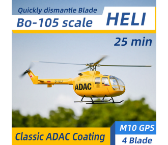 Flywing BO-105 - ADAC - GPS - Helicóptero RC Tamaño 450L Amarillo - RTF