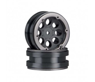 AXIAL AX8087 8-Hole 1.9 Beadlock Wheel Black (2)