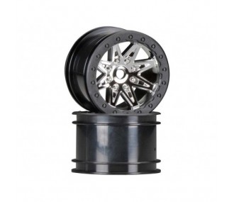 AXIAL AX08137 Ruote 2.2 Rebel 41mm Wide Chrm/Blk (2)