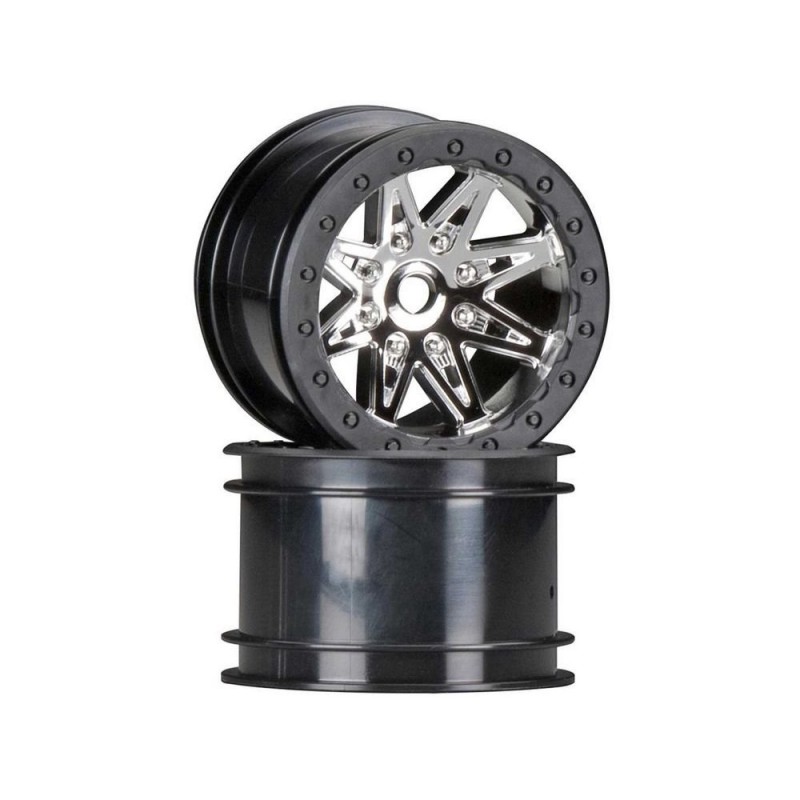 AXIAL AX08137 2.2 Rebel Wheels 41mm Wide Chrm/Blk (2)