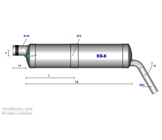 SILENCIEUX ALU SORTIE COUDEE JUSQU'A 75cc