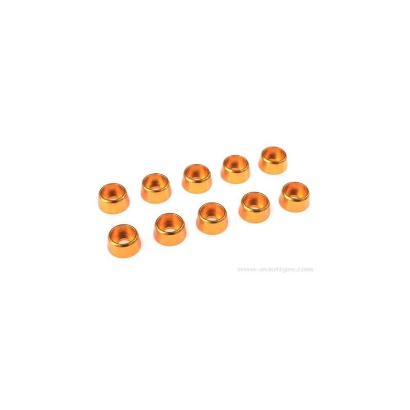 GForce GF-0406-040 Rondelle en aluminium Pour vis à tête cylindrique M4 hauteur 10Mm orange 10 pcs