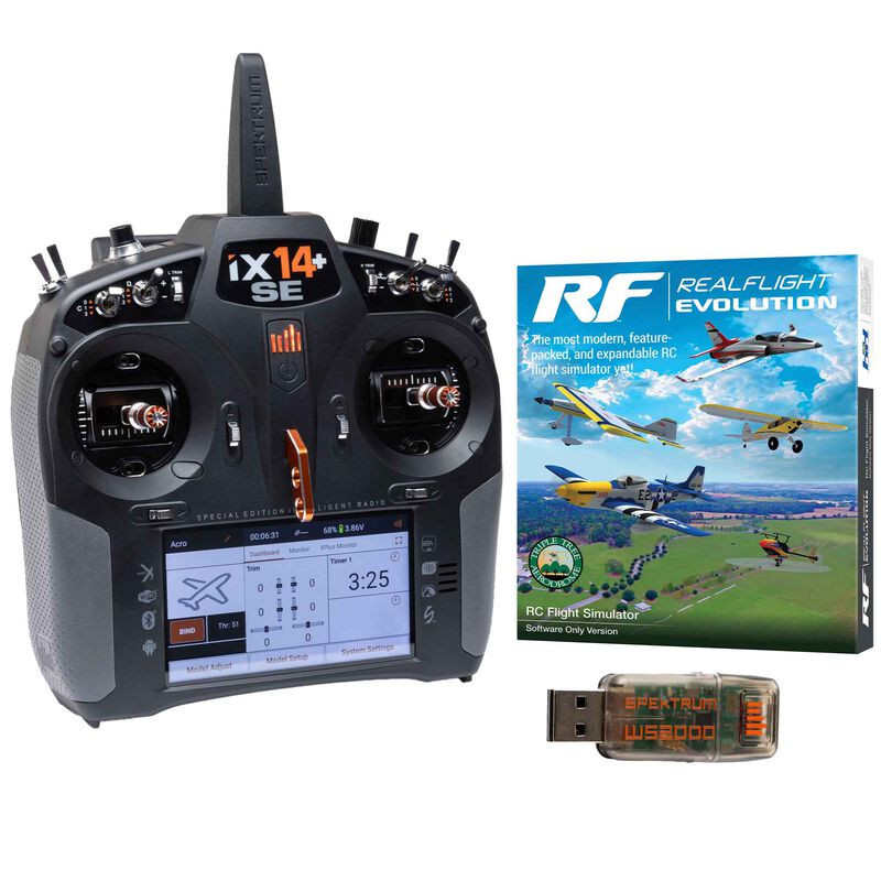 Radio iX14+ SE 20ch Spektrum DSMX 2.4Ghz combo RealFlight