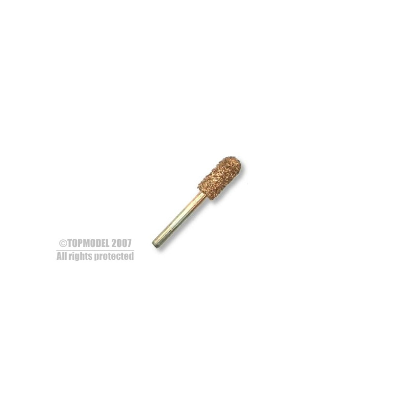 MEULE CYL. BOUT ROND DIAM 7mm AXE 3mm  GROS GRAIN