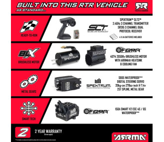 1/8 KRATON 6S EXB 4X4 RTR Camion Veloce Brushless, NERO - ARA8708V6T1