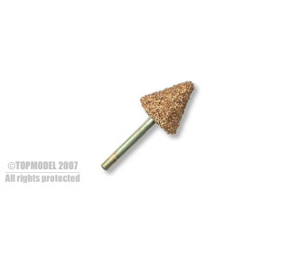 MUELA CONICA DIAM 16mm EJE 3mm GRANO FINO