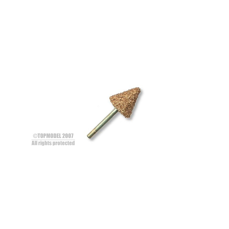 MUELA CONICA DIAM 16mm EJE 3mm GRANO FINO