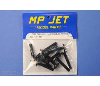 M4x20 TC SLIT NYLON SCREW 10pcs (BLACK)