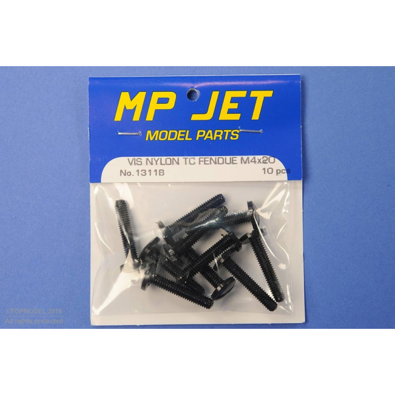 M4x20 TC SLIT NYLON SCREW 10pcs (BLACK)